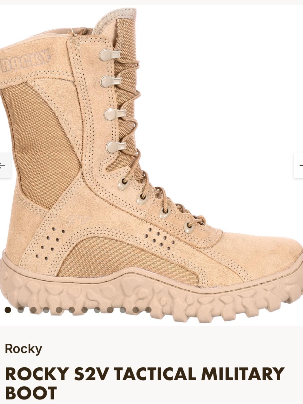 ROCKY Men’s S2V Steel Toe Gore Tex Tactical Military Boots, Size 14R Desert Tan